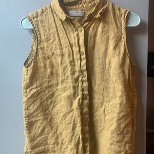 Uniqlo Women's Sleeveless 100% Linen button up
